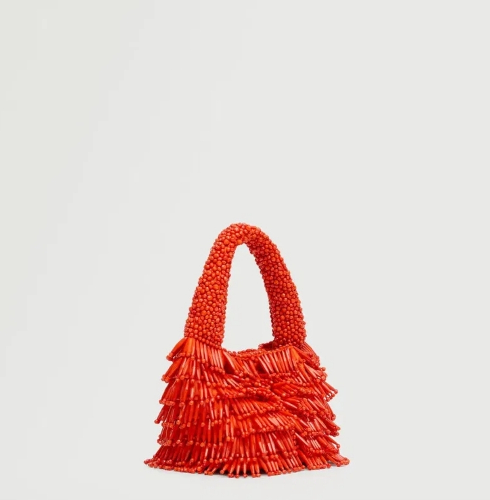 LAST CHANCE before Donating: Mango Handmade Red Beaded Mini Bag